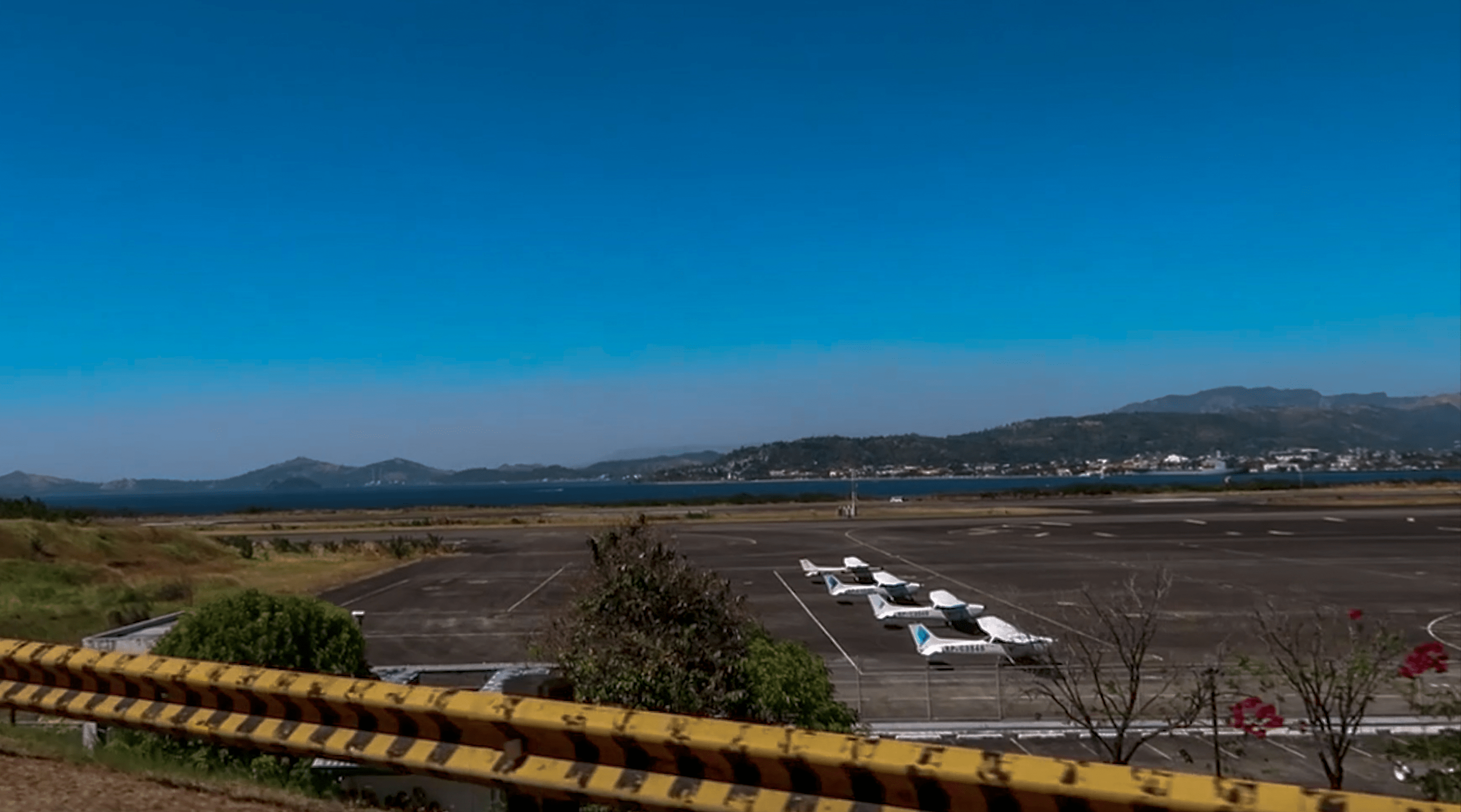 sport planes lined up on air strip in subic bay freeport in zambales philippines